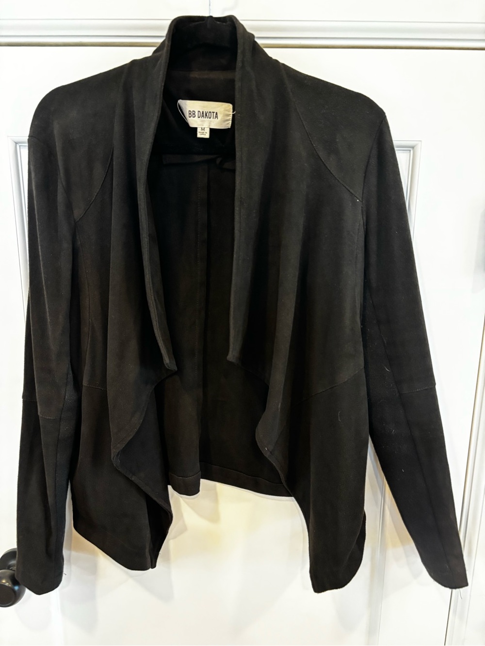 BB Dakota soft suede-like blazer jacket in black | Medium